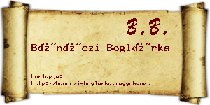 Bánóczi Boglárka névjegykártya